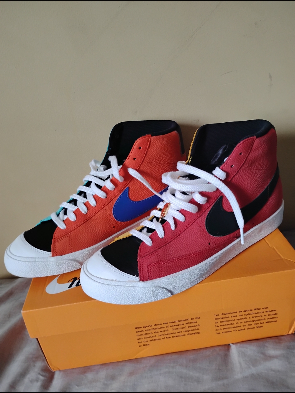 Nike Men Blazer MID' 77 EMB. Colorblock High-Top Sneakers - Multicolor - Picture 4 of 10